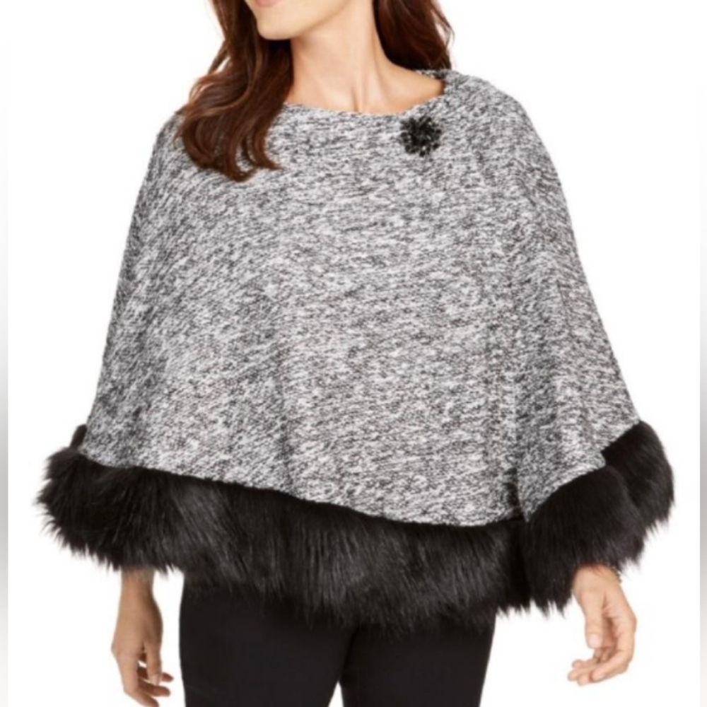 JM Collection, womens topper, includes brooch, NWT
